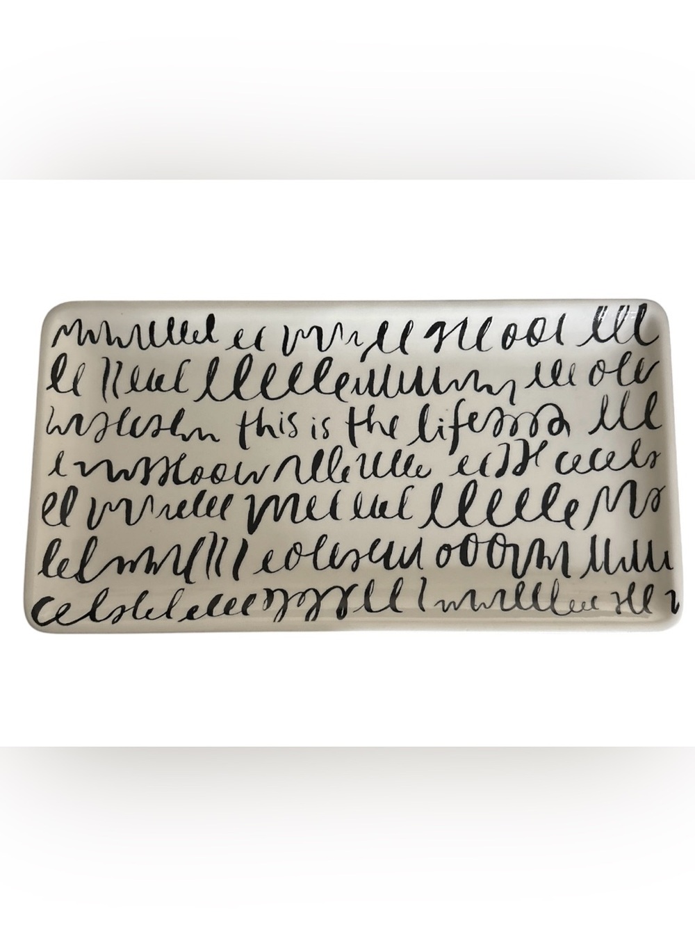 kate spade Black Script Decorative Tray